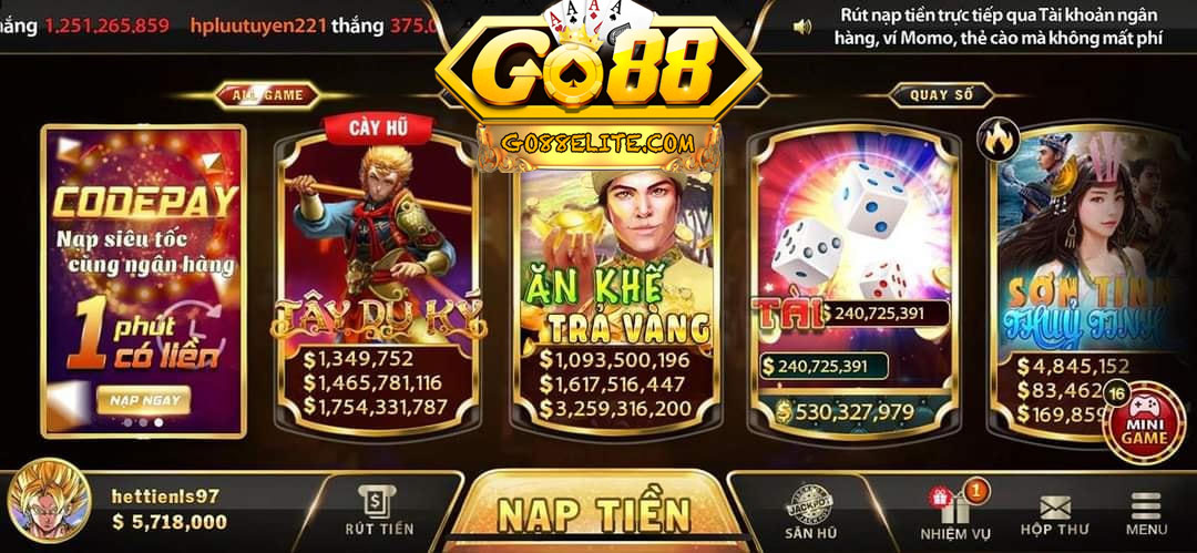 Nhiều thể loại game hấp dẫn , khuyến mãi cực khủng